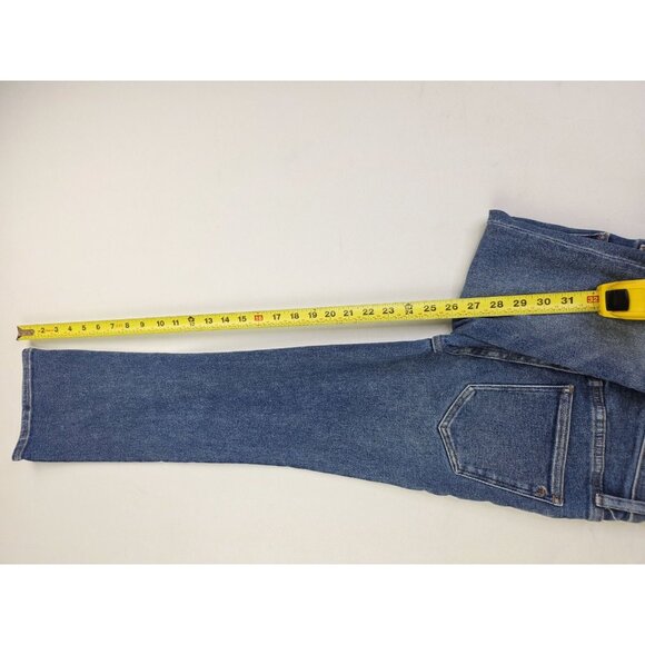 Madewell Size 24X25 Womens Cali Demi Boot Blue Denim Embroidered Logo Jeans - Picture 8 of 12